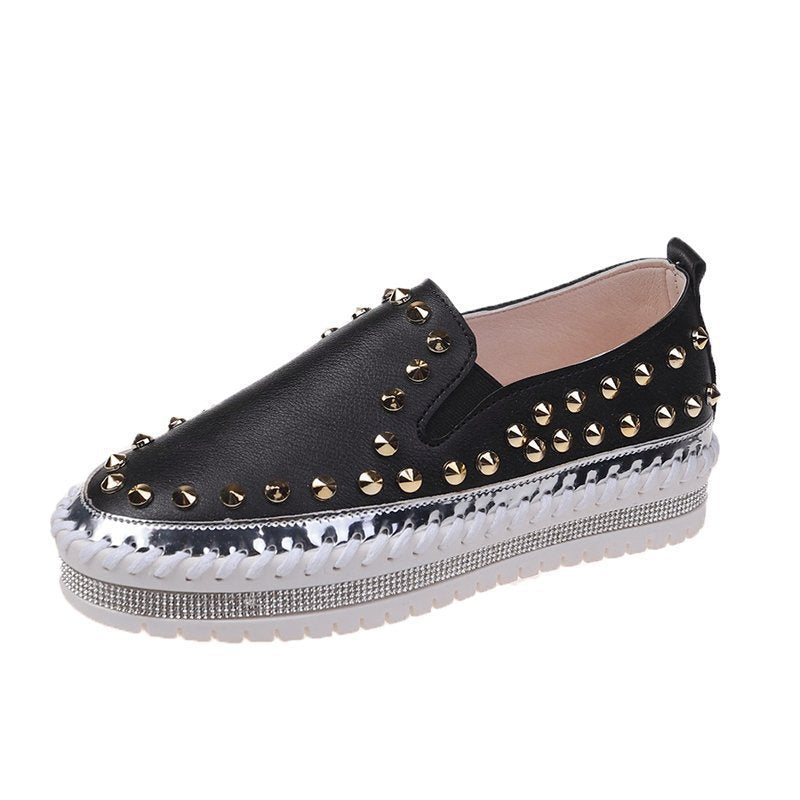 F&R Fashion Rivet Flat Sneakers for Women