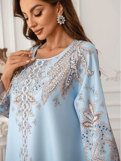 F&R Zahra Bloom Print Abaya Dress