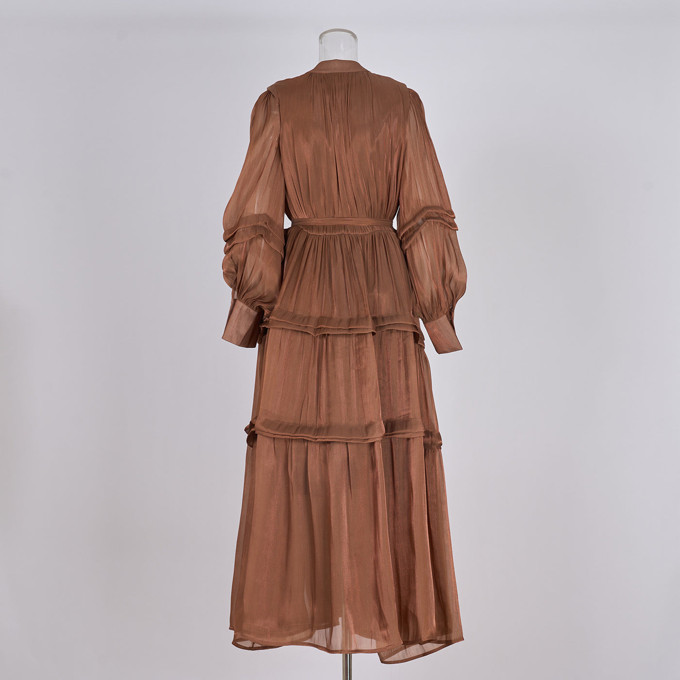 F&R Serina Pleated Lantern Sleeve Dress