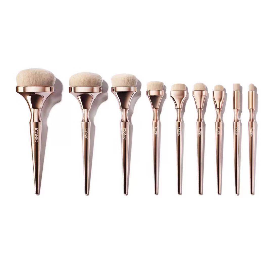 F&R Aurea 9-Piece Golden Brush Set