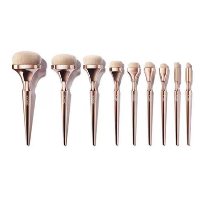 F&R Aurea 9-Piece Golden Brush Set