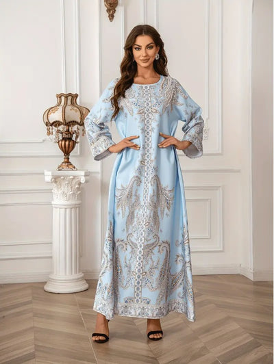 F&R Zahra Bloom Print Abaya Dress