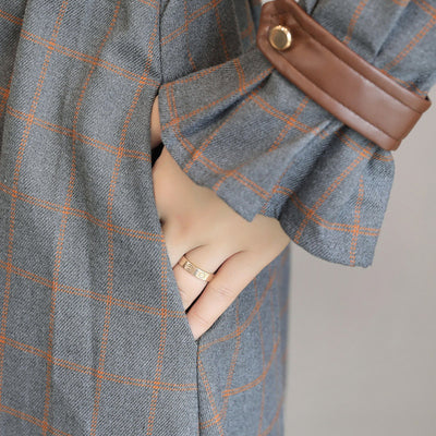 F&R Seoul Grace Plaid Long Sleeve Maxi Dress