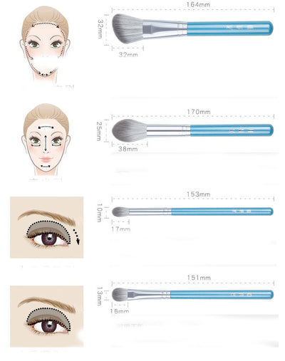 F&R Elara 13-Piece Wooden Makeup Brush Set