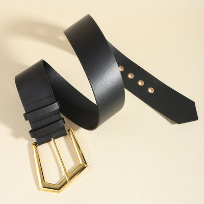 F&R Temperament Elastic Black Stretch Metal Waist Belt