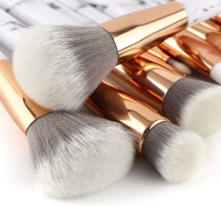 F&R Valora 15-Piece Marble Makeup Brush Set