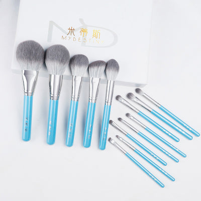 F&R Elara 13-Piece Wooden Makeup Brush Set