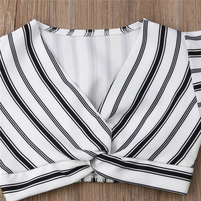 Baby Girl Striped Sleeveless Top & Long Skirt Set – Princess Outfit