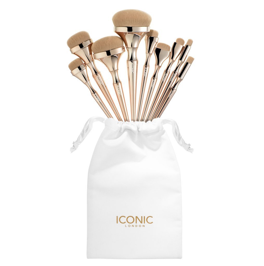 F&R Aurea 9-Piece Golden Brush Set