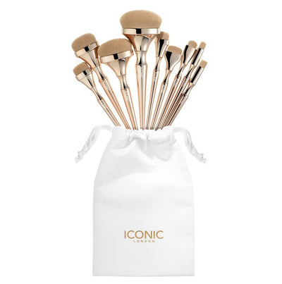 F&R Aurea 9-Piece Golden Brush Set