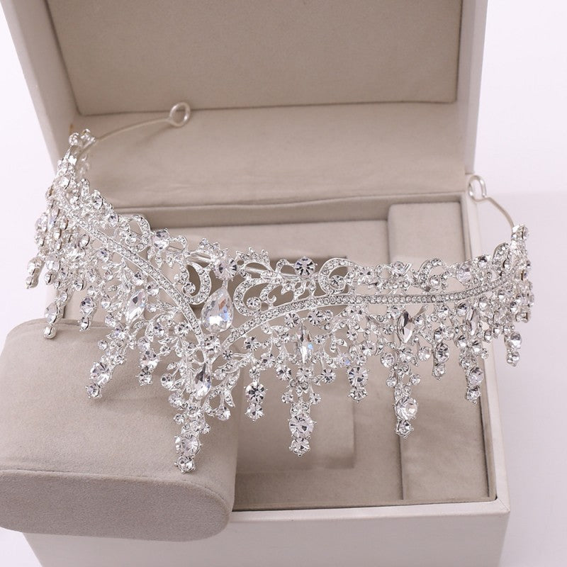 F&R Silver Crystal Drop Bridal Jewelry Set