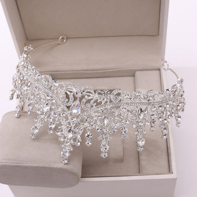 F&R Silver Crystal Drop Bridal Jewelry Set