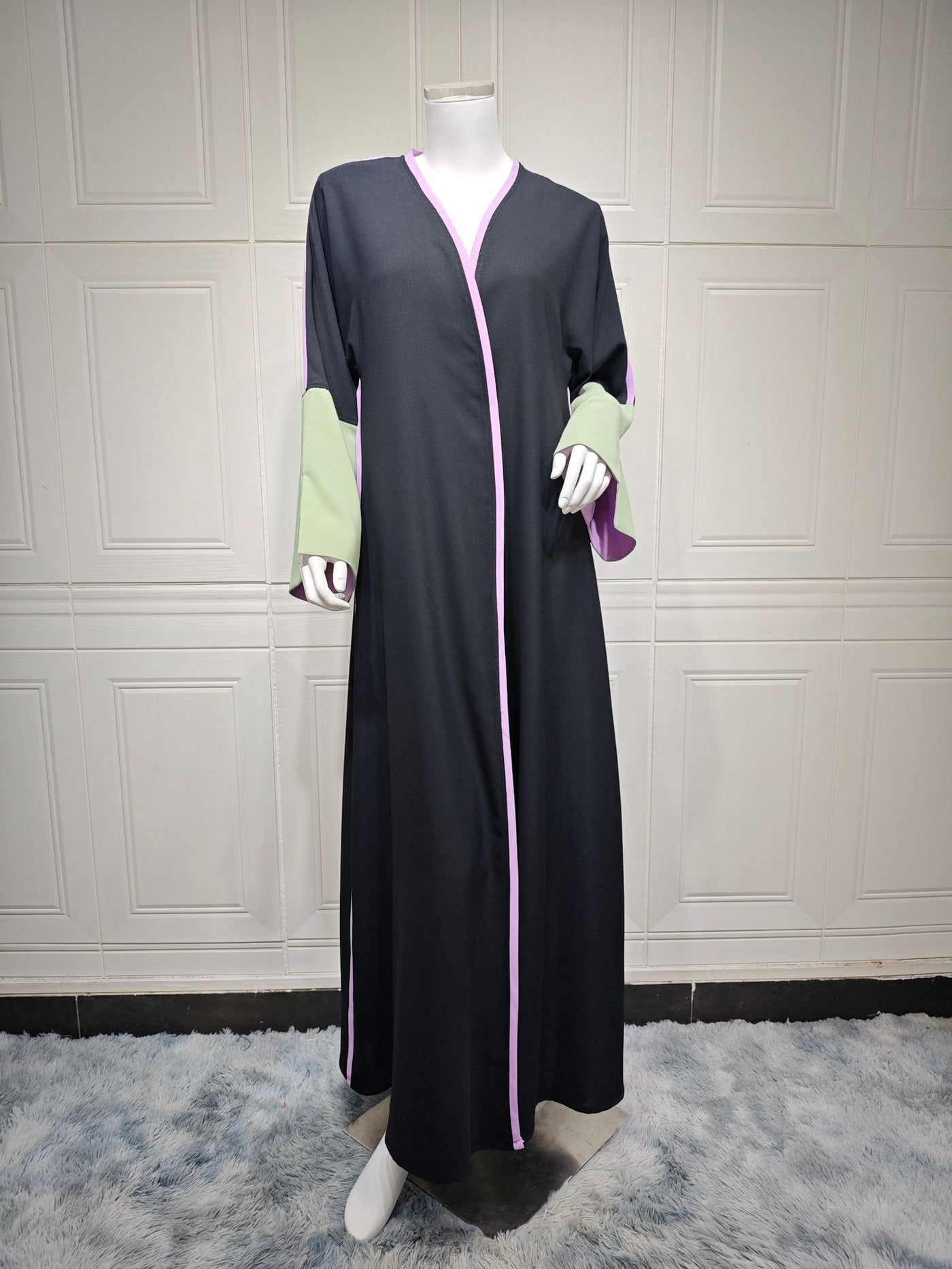 F&R Fashion Middle East Stitching Large Sleeves Cardigan | Dubai Elegant Long Dress