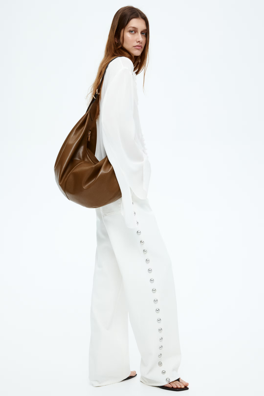 F&R Studded White Jeans