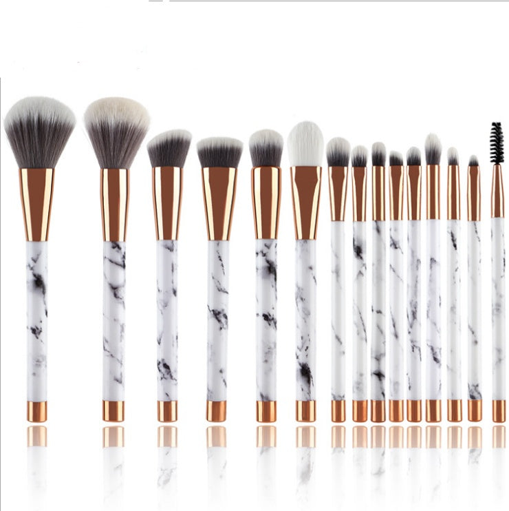 F&R Valora 15-Piece Marble Makeup Brush Set