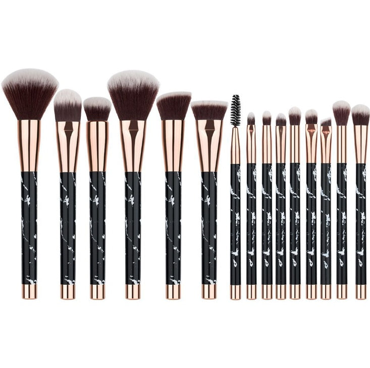 F&R Valora 15-Piece Marble Makeup Brush Set