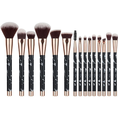 F&R Valora 15-Piece Marble Makeup Brush Set