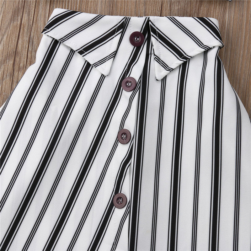 Baby Girl Striped Sleeveless Top & Long Skirt Set – Princess Outfit