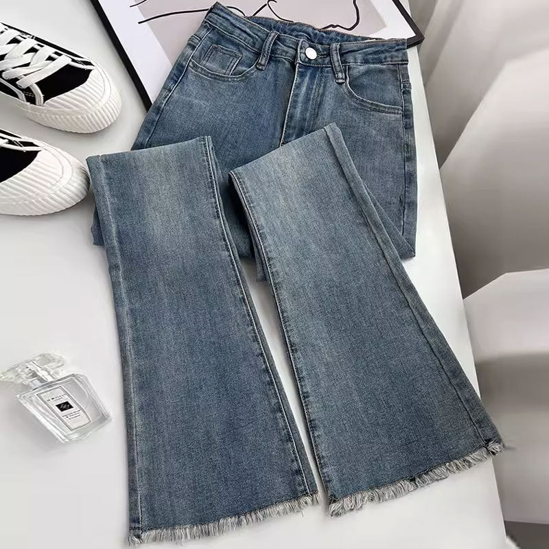 F&R High-Waist Stretch Denim Trousers
