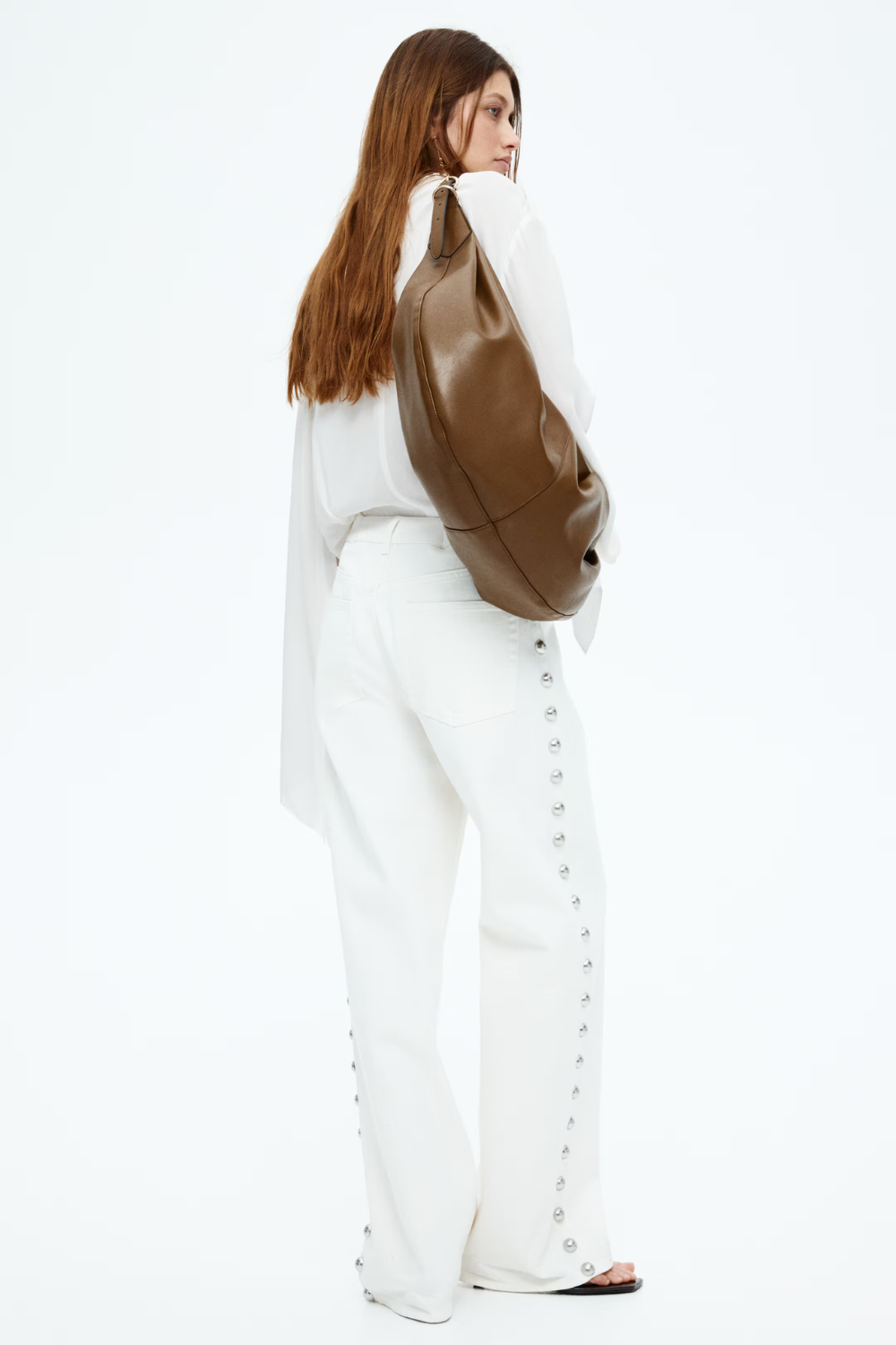 F&R Studded White Jeans