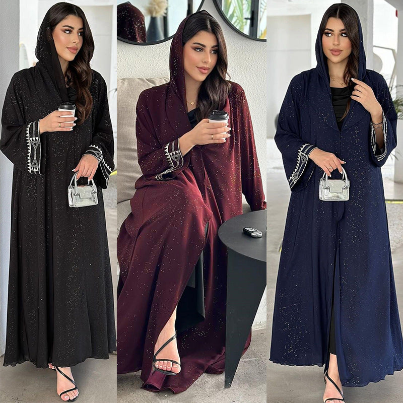 F&R Layali Luxe Embroidered Ice Silk Abaya