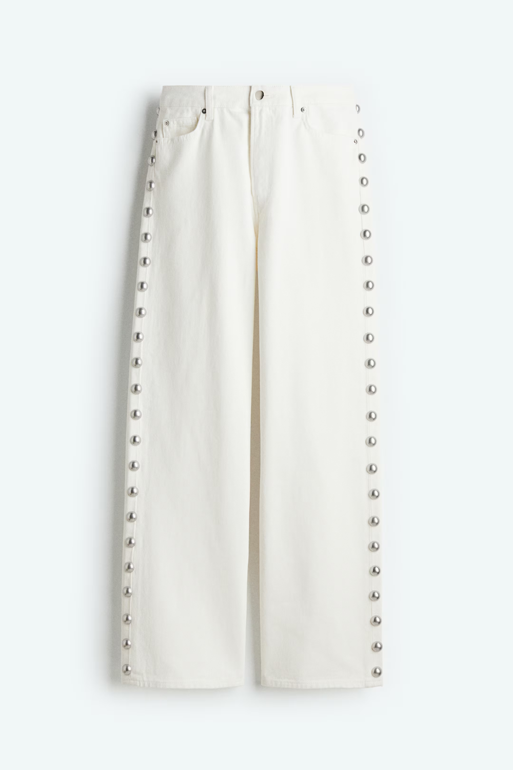 F&R Studded White Jeans