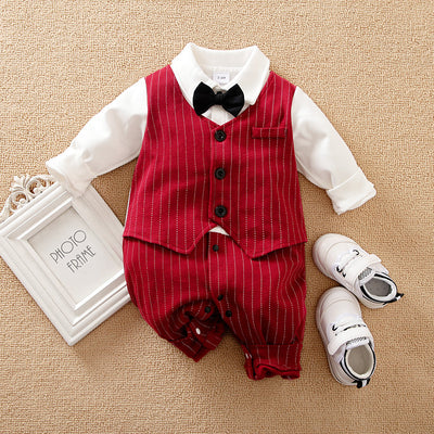 Baby Boy Cotton Romper – Long Sleeve Autumn Outfit