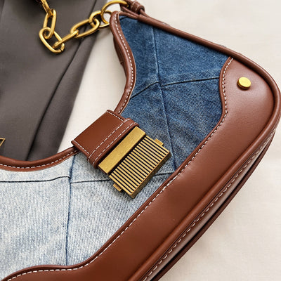 F&R Luxe Edge Diamond Chain Shoulder Bag