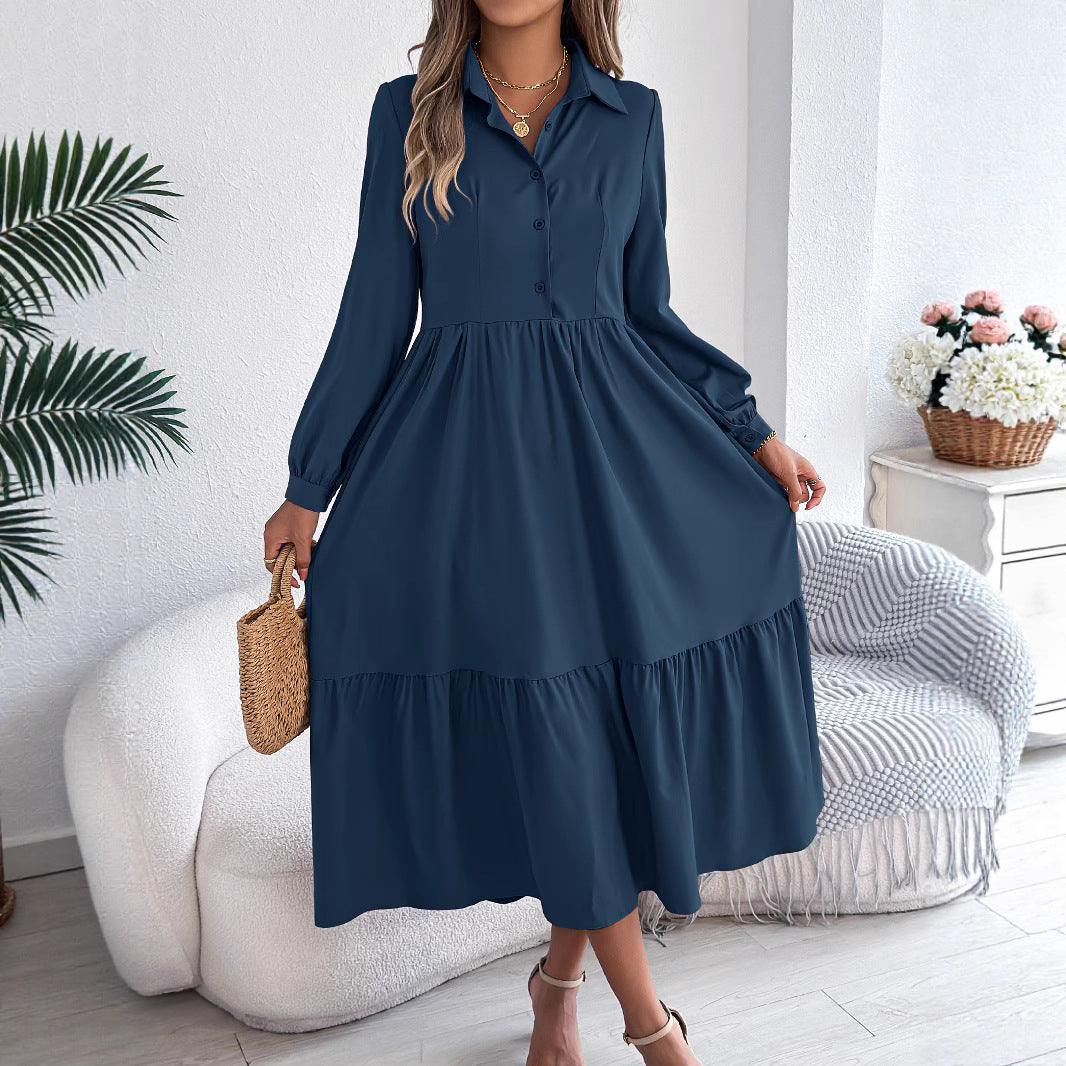 F&R Liyana Ruffle-Flow Shirt Dress