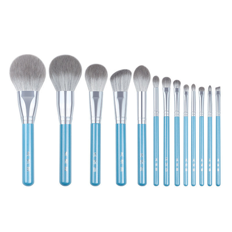 F&R Elara 13-Piece Wooden Makeup Brush Set