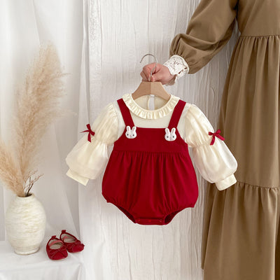 Baby Girl Princess Jumpsuit – Spring & Autumn Cotton Romper