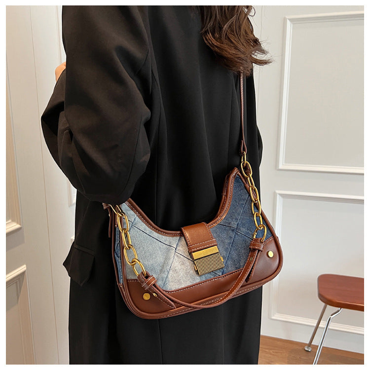 F&R Luxe Edge Diamond Chain Shoulder Bag