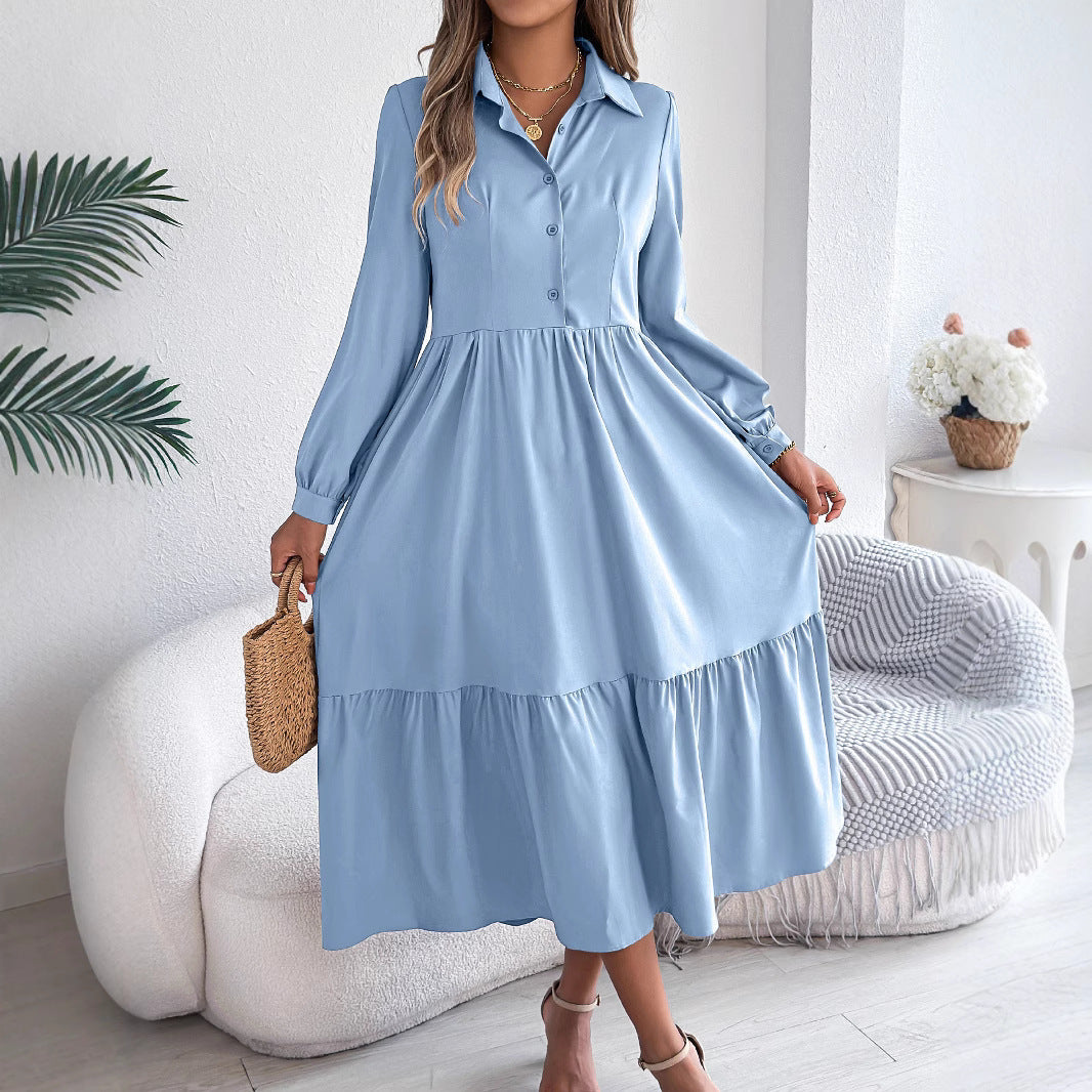 F&R Liyana Ruffle-Flow Shirt Dress