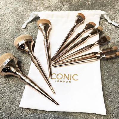 F&R Aurea 9-Piece Golden Brush Set