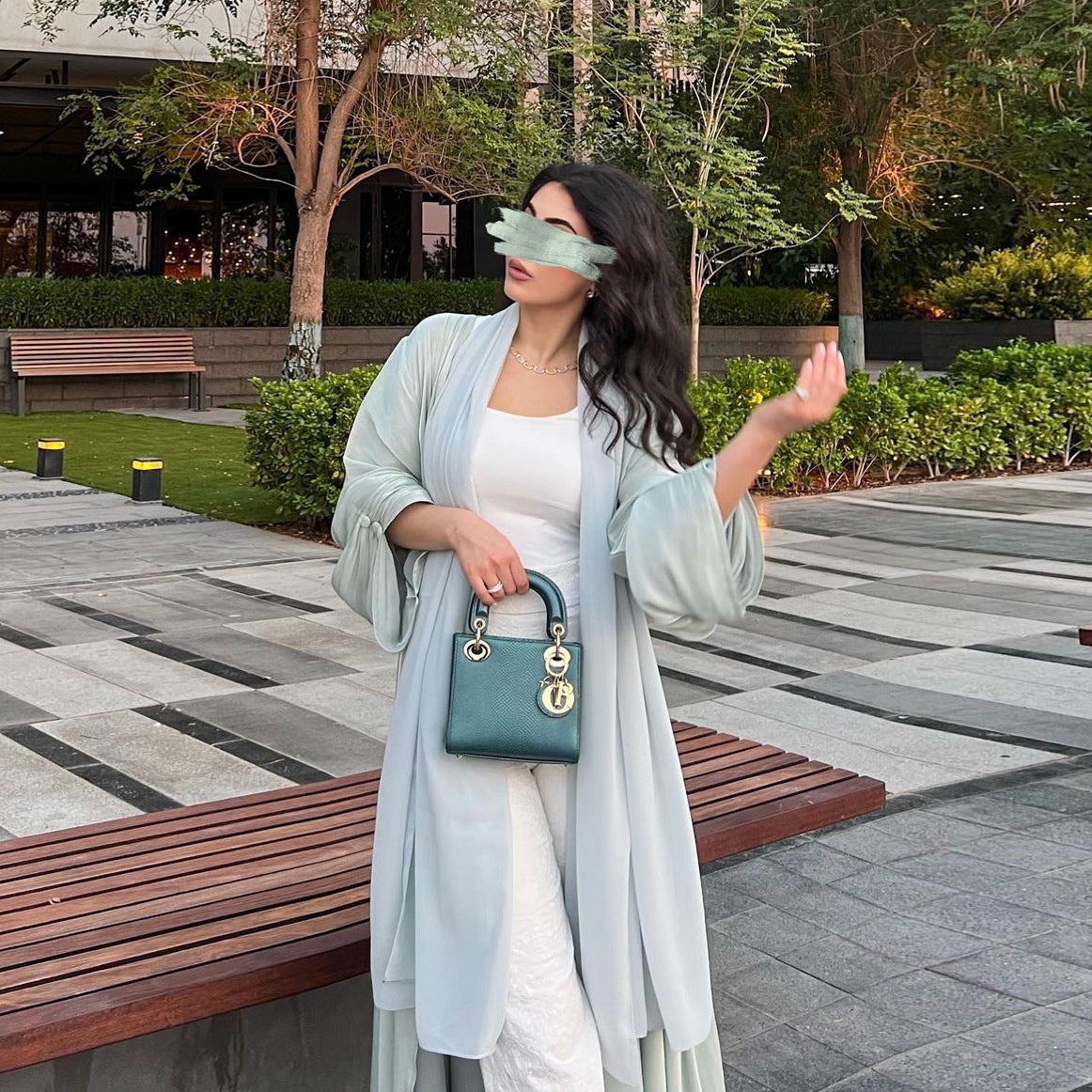 F&R Noor Bright Silk Robe Dress