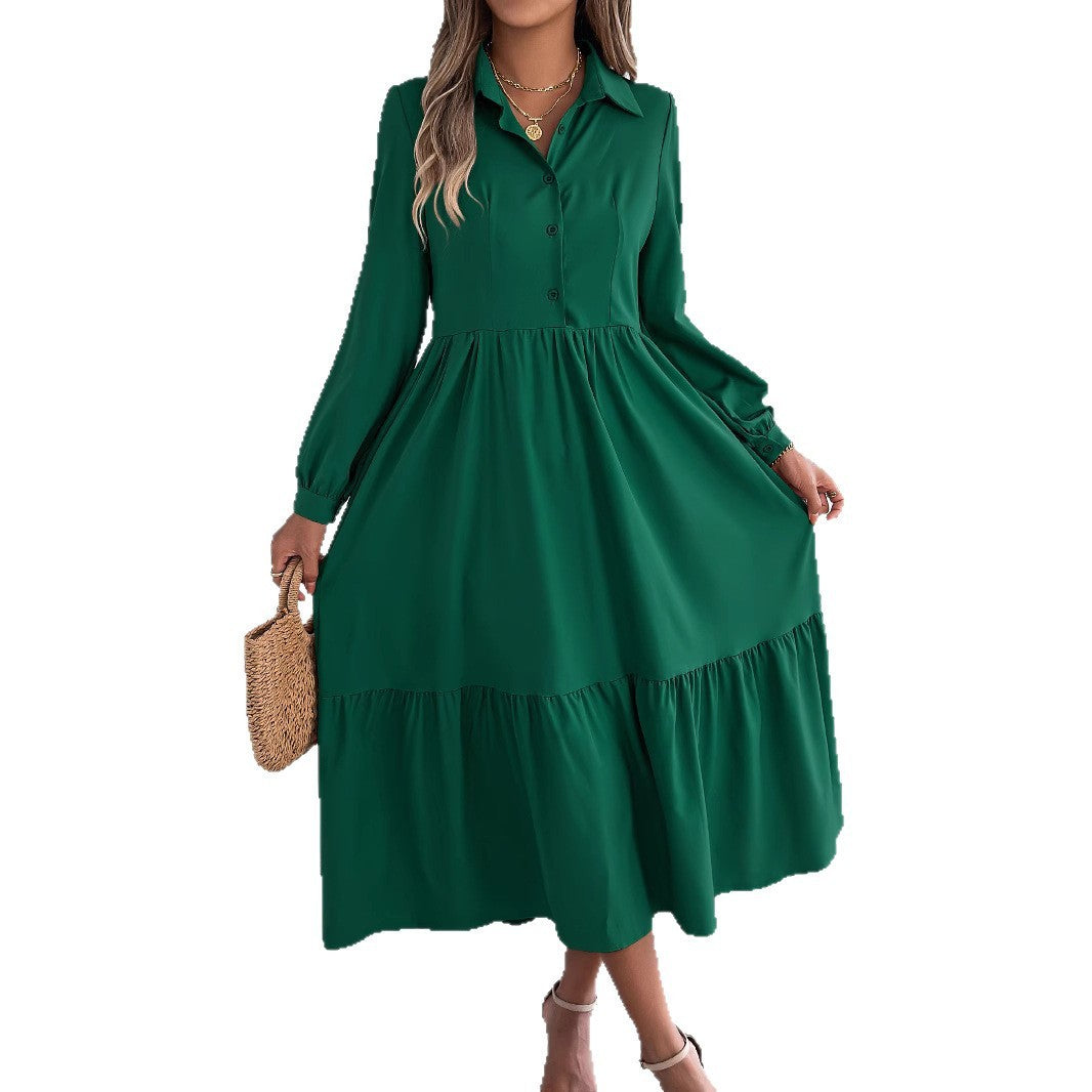F&R Liyana Ruffle-Flow Shirt Dress