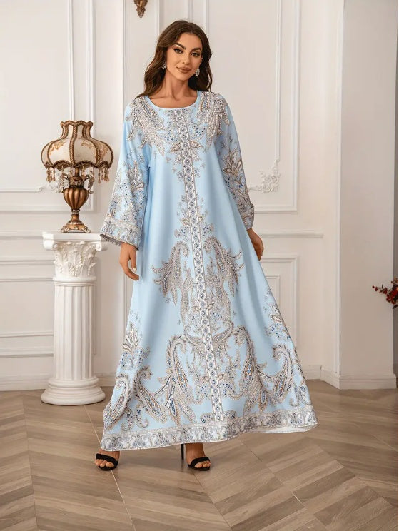 F&R Zahra Bloom Print Abaya Dress