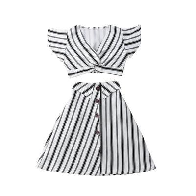 Baby Girl Striped Sleeveless Top & Long Skirt Set – Princess Outfit