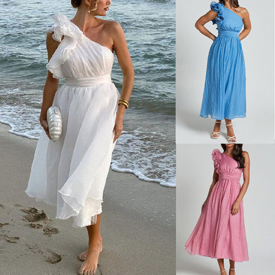 F&R Lunea One-Shoulder Backless Dress