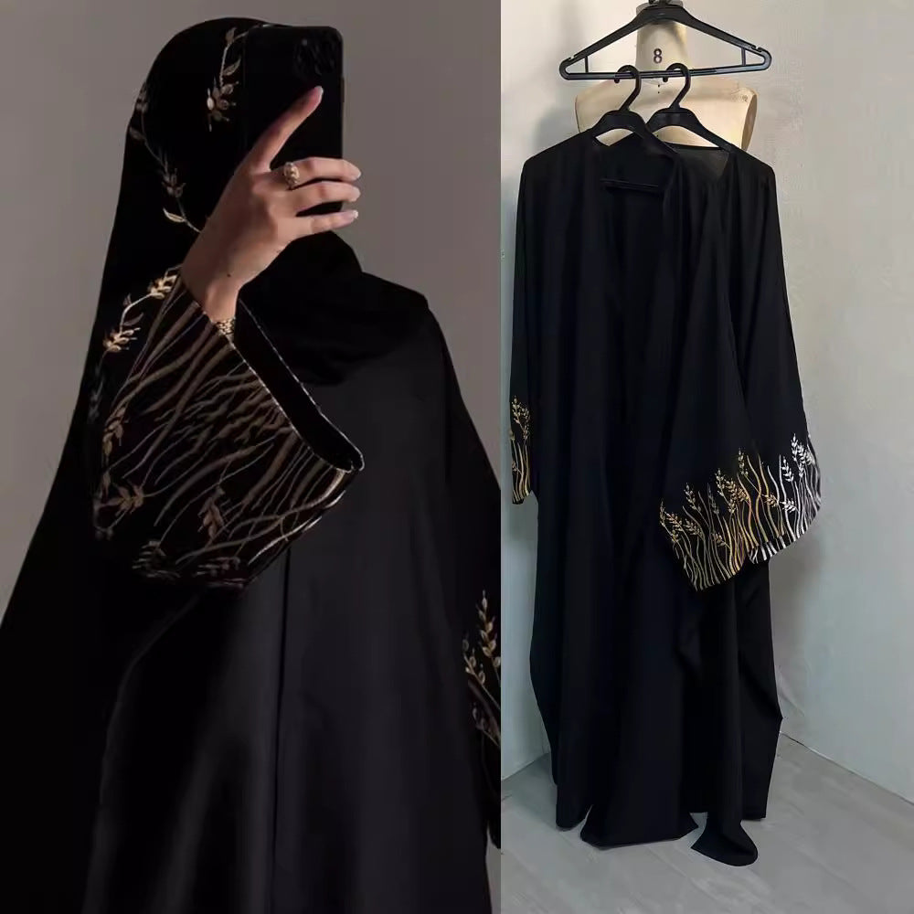 F&R Malika Embroidered Abaya Robe Set