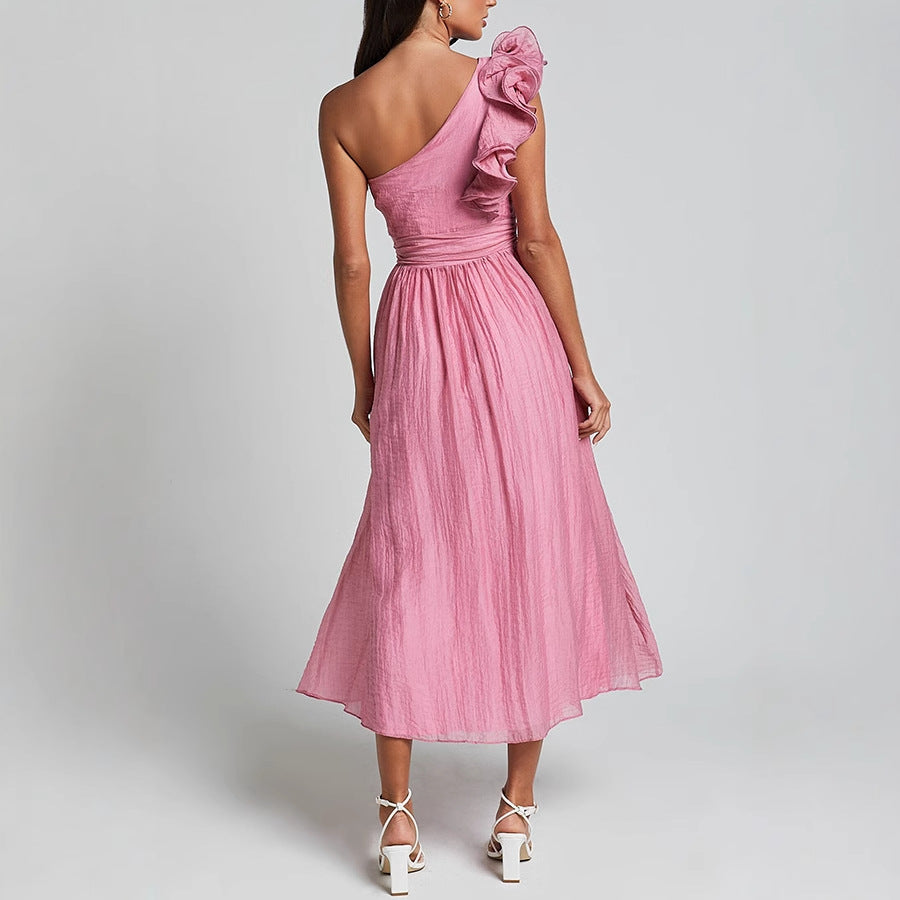 F&R Lunea One-Shoulder Backless Dress