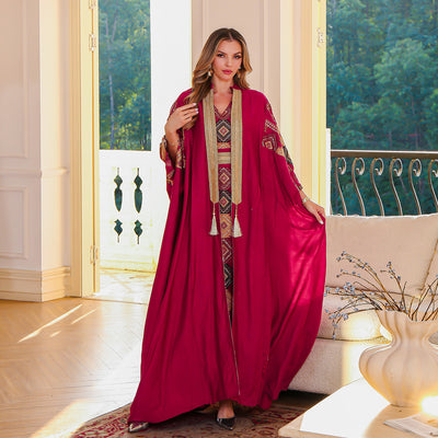 F&R Signature Two-Piece Embroidered Abaya