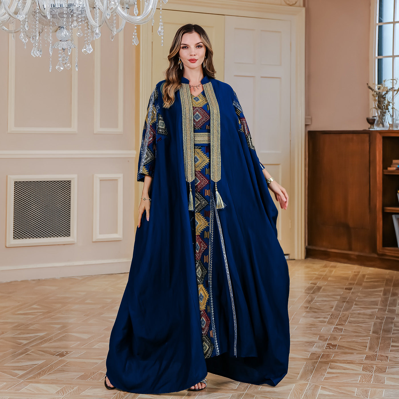 F&R Signature Two-Piece Embroidered Abaya