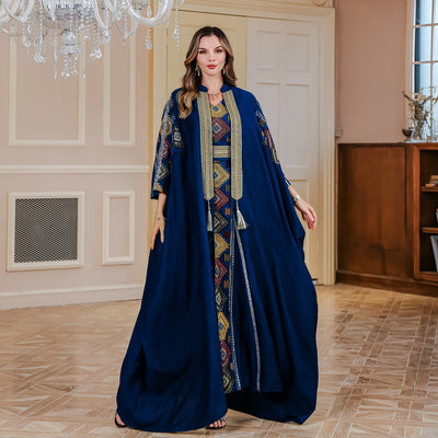 F&R Signature Two-Piece Embroidered Abaya