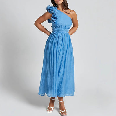 F&R Lunea One-Shoulder Backless Dress