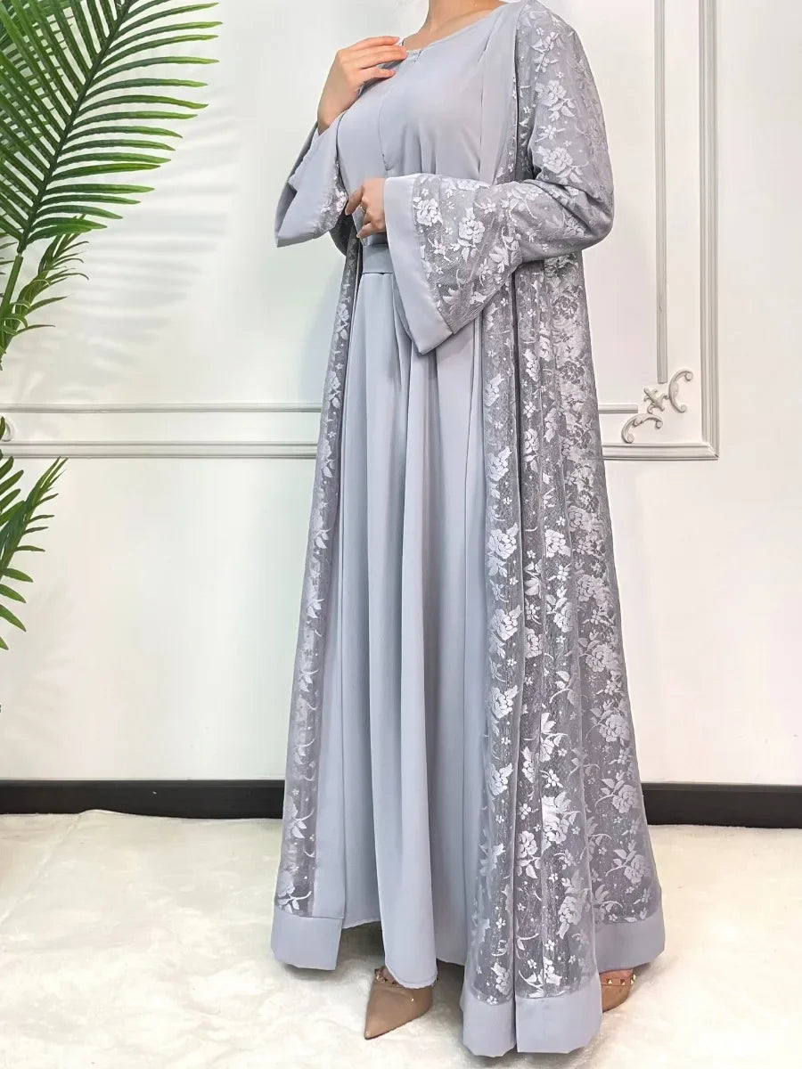 F&R Luxe Lace Abaya Set