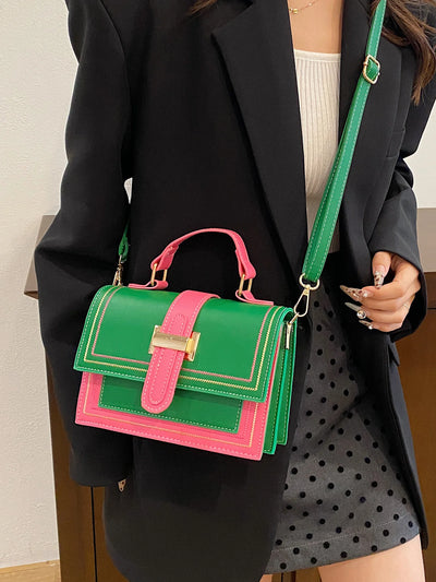 F&R Two Color Flip Pattern Small Sling Bag