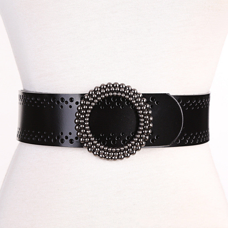 F&R Carved Elegance Leather Waist Belt