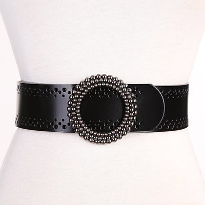 F&R Carved Elegance Leather Waist Belt