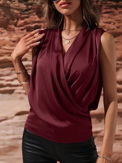 F&R Liora Satin Pleat Top